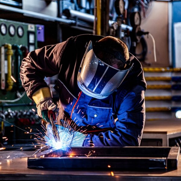 Industrial,Worker,Welding,At,The,Factory